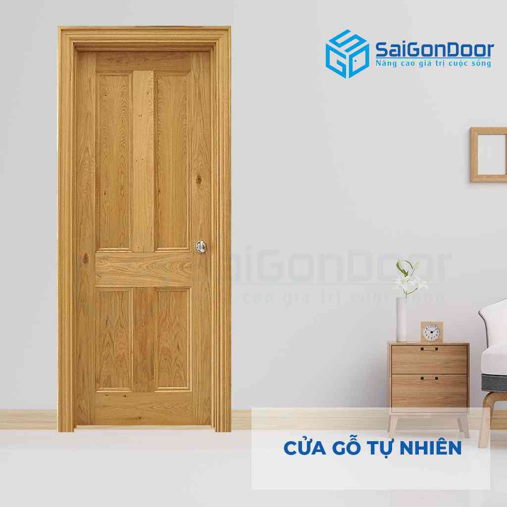 Cửa gỗ tự nhiên là dòng cửa gỗ chống ẩm không phù hợp dùng làm cửa nhà vệ sinh hay nhà tắm