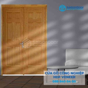 Cửa Gỗ HDF Veneer 12A soi 2 canh