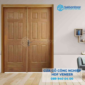 Cửa Gỗ HDF Veneer 2 canh 12A ash