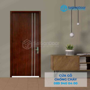 Cửa Gỗ Chống Cháy MDF Veneer P1R2 Cam xe