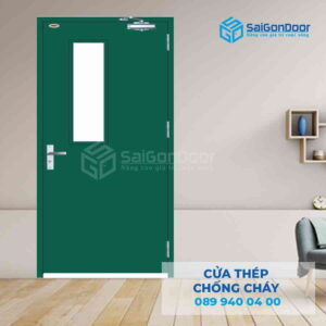 Cửa Thép Chống Cháy TCC P1G1a dung tay day hoi